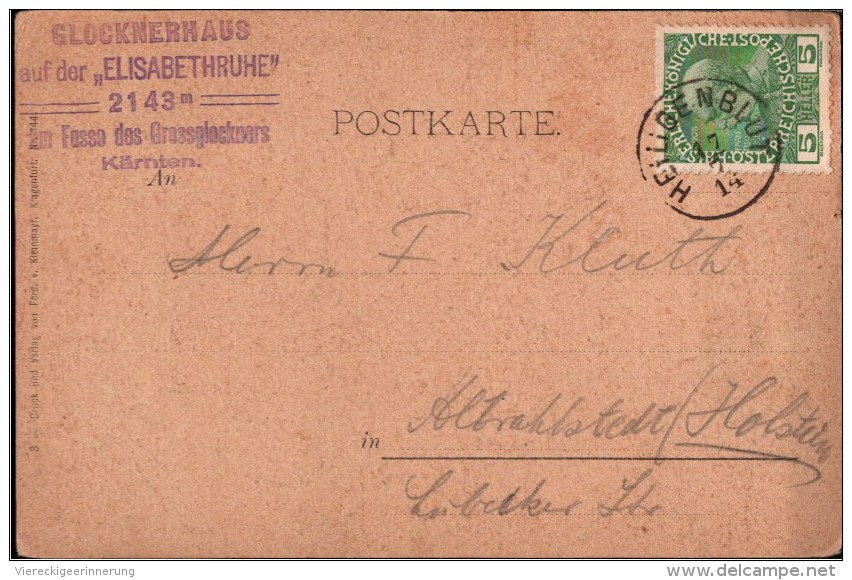 ! Ansichtskarte, Weg Zum Glocknerhaus, Künstlerkarte Sign. ET Compton , Kärnten, Stempel Heiligenblut 1914 - Compton, E.T.