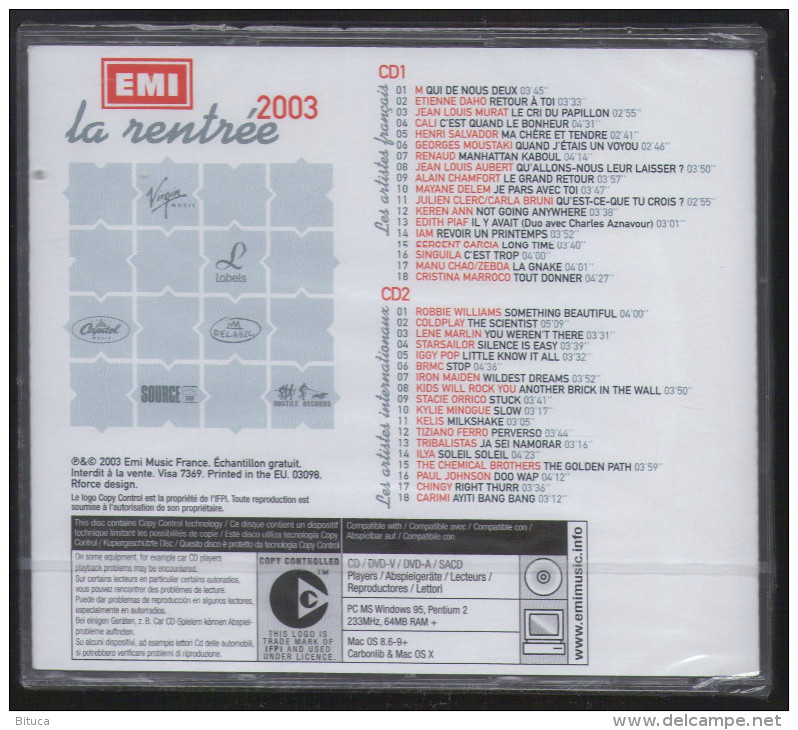 COMPILATION 2003 COLLECTOR SOUS BLITER  RENAUD COLDPLAY IGGY POP M IRON MAIDEN PORT OFFERT RARE - Autres & Non Classés