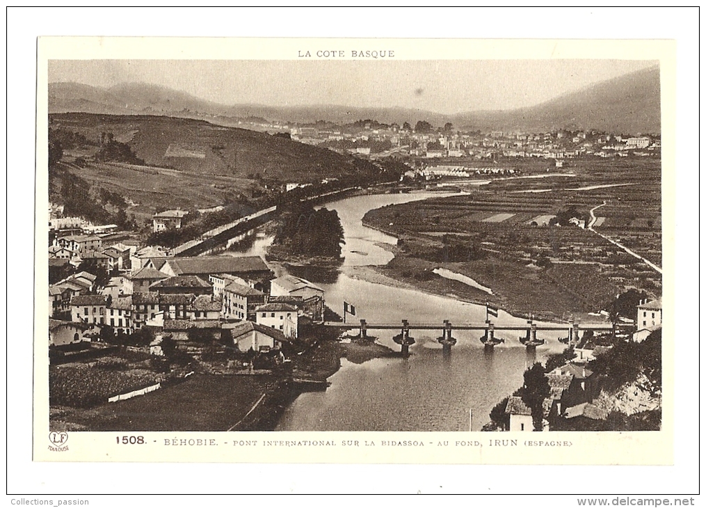Cp, 64, Béhobie, Pont International Sur La Bidassoa, Au Fond, Irun (Espagne) - Béhobie