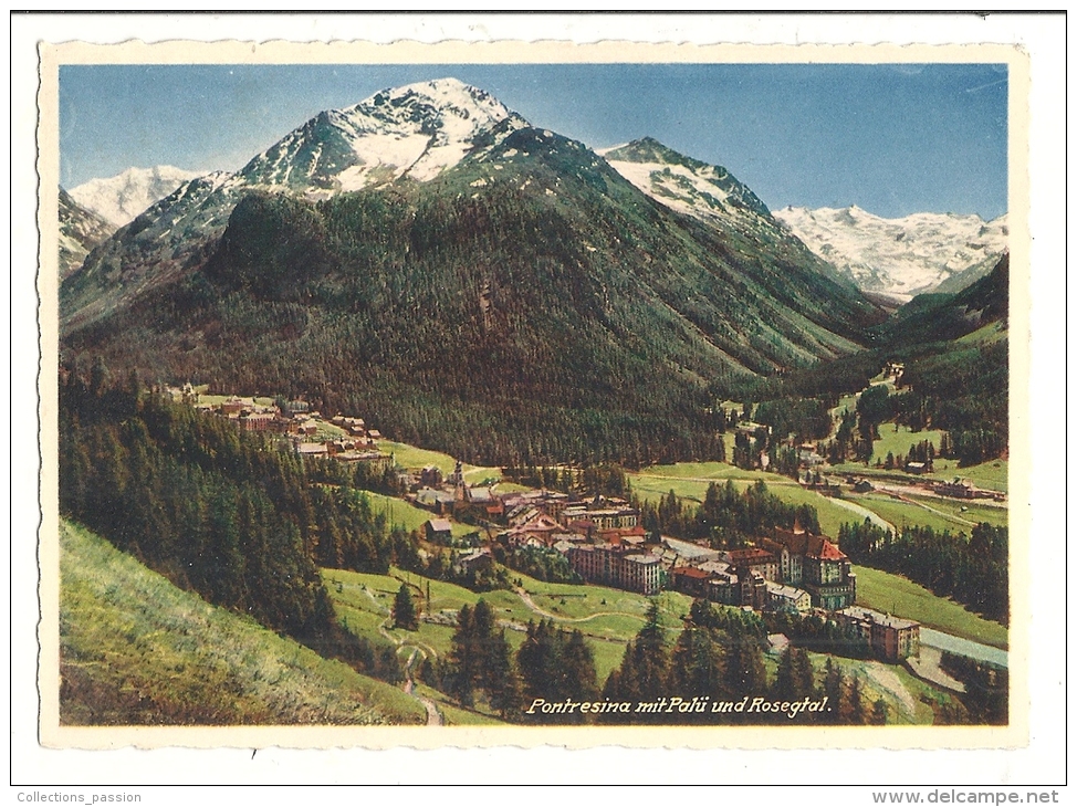 Cp, Suisse, Pontresina Mit Palü Und Rosegtal - Pontresina