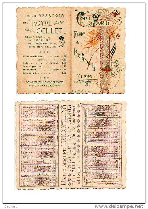 Calendario 1903 Con Pubblicità - Formato Piccolo : 1901-20
