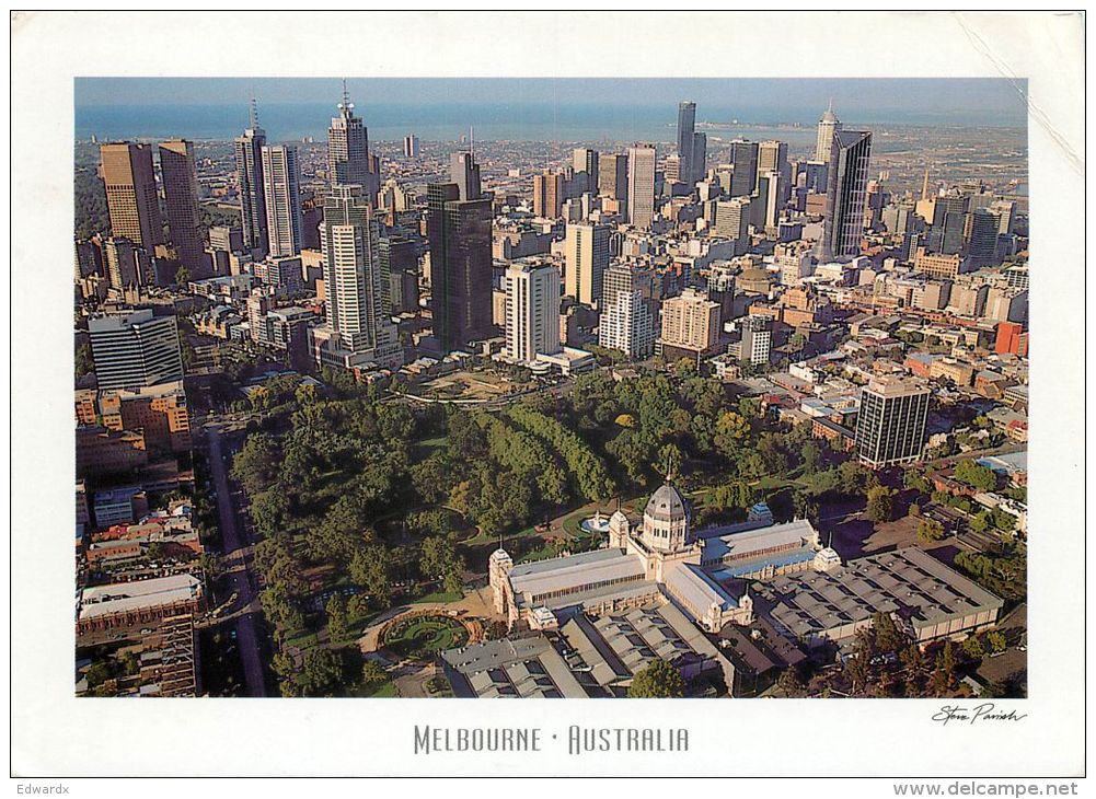 Aerial View, Carlton Gardens, Melbourne, Victoria, Australia Postcard Used Posted To UK 2008 INDONESIA Nice Stamp - Melbourne