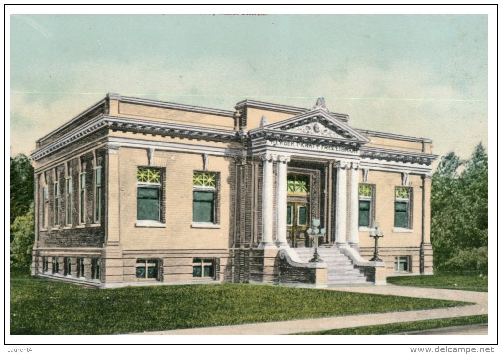 (224) USA - Kraff Library (California) Older Postcard - Libraries