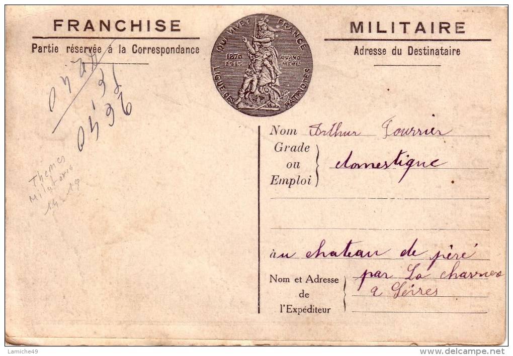 CPA Double  FRANCHISE MILITAIRE 1914 / 1918 -Ligue Des Patriotes - Les Ambitions Allemandes CARTE DE FRANCE - Guerre 1914-18