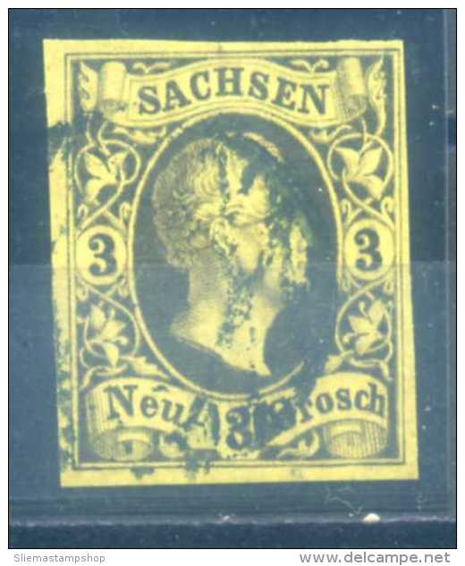 SAXONY - 1851 AUGUST II, 3NGR - Saxe