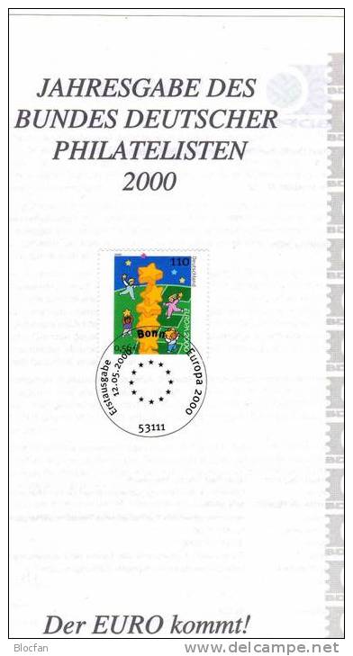 Kinder Bauen Sternenturm Jahresgabe 2000 CEPT BRD 2113 Plus JG 22 SST 17€ Children Sun Tower EUROPA Document Of Germany - 2000