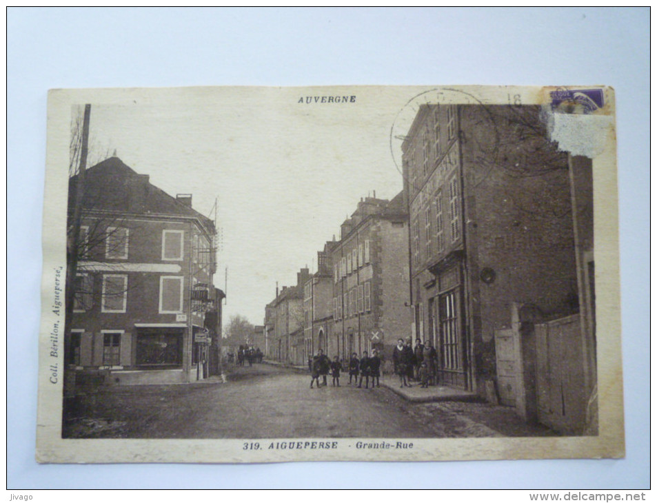 AIGUEPERSE  (Puy-de-Dôme)  :  Grande-Rue  -  Carte Animée  - Aigueperse