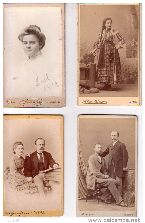 LOT DE 4 PHOTOGRAPHIES DE DIVERS PHOTOGRAPHES D'EUROPE: FRANCIS DE JONGH LAUSANNE, ALFRED NAUMANN LIEPZIG, A. SORCATO - Personnes Anonymes