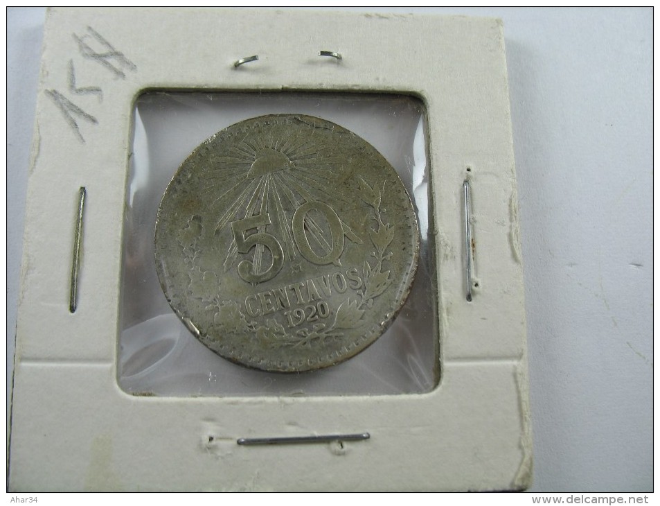 MEXICO 50 CENTAVOS 1920 SILVER 0.720  COIN  LOT 18 NUM 20 - Mexico