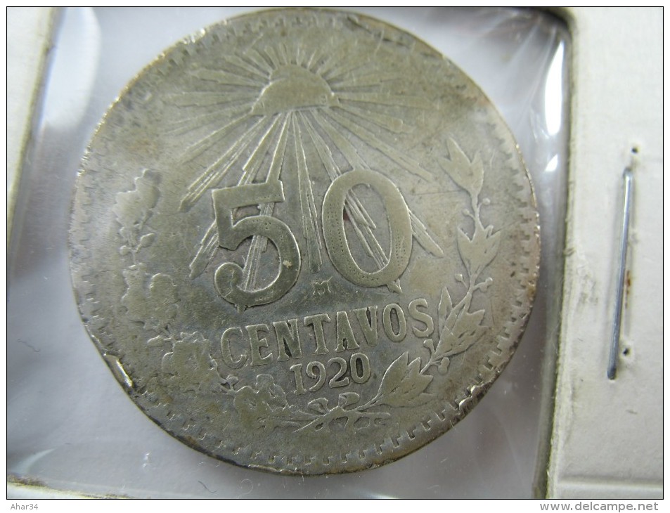 MEXICO 50 CENTAVOS 1920 SILVER 0.720  COIN  LOT 18 NUM 20 - Messico