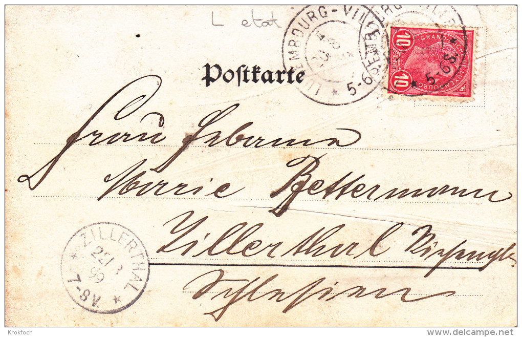 Luxembourg Ville 5-6 - 1899 - Oblitération Sur Carte Postale Marché - Macchine Per Obliterare (EMA)