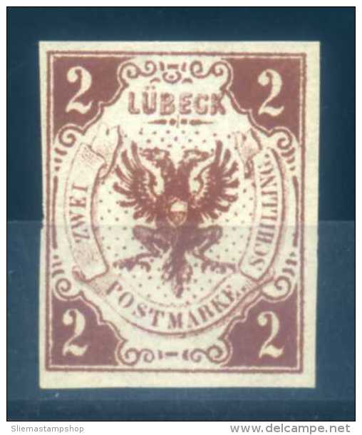 LUBECK - 1859 COAT OF ARMS 2S BROWN - Lübeck