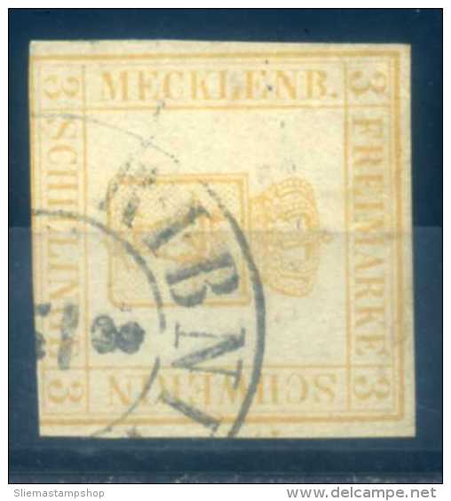 MECKLENBURG / SCHWERIN - 1856, 3S YELLOW - Mecklenburg-Schwerin