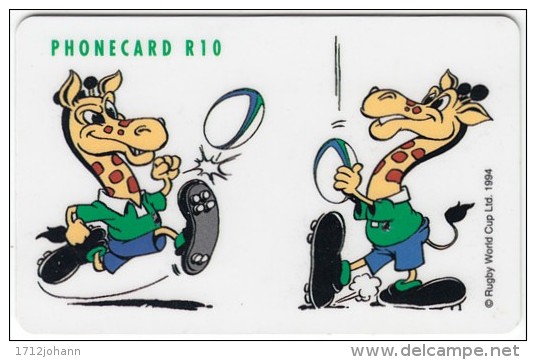 SOUTH AFRICA A-250 Chip Telkom - Sport, Event, Rugby, Cartoon, Animal, Giraffe - Used - Afrique Du Sud