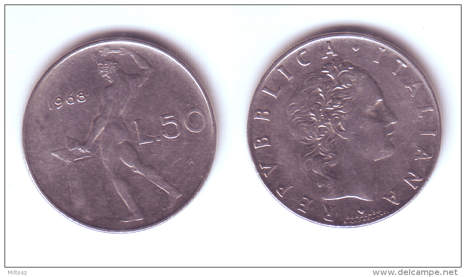 Italy 50 Lire 1968 - 50 Liras