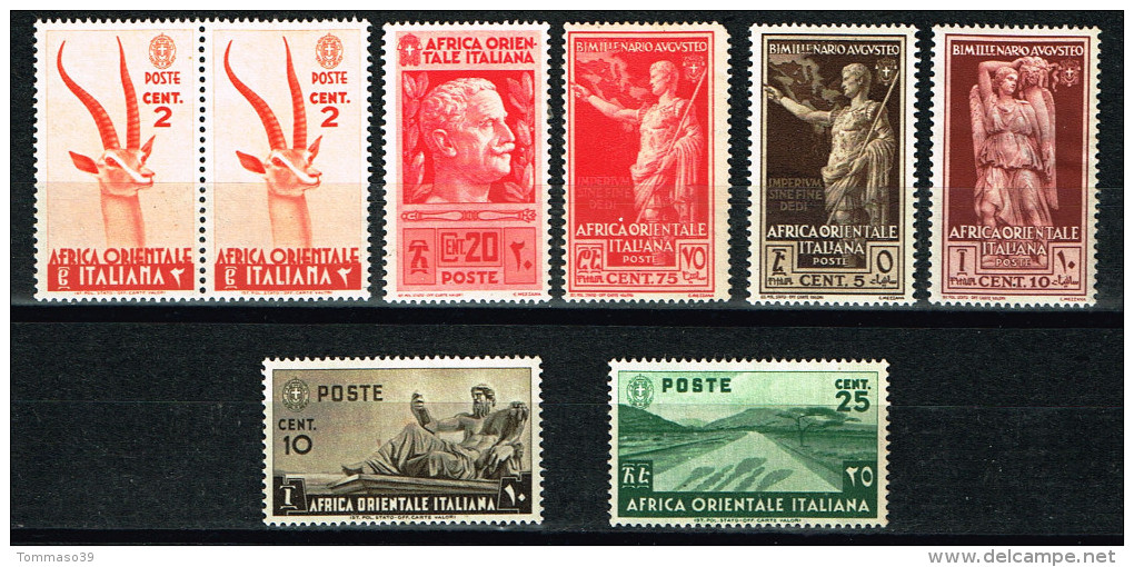 Italia Colonie -Africa Orientale Italiana  -  Sass. 1,4,6,7,21,22,25 - NUOVI (*) - Afrique Orientale