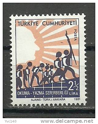 Turkey; 1981 Regular Stamp With The Subject Of The Literacy Campaign - Unused Stamps