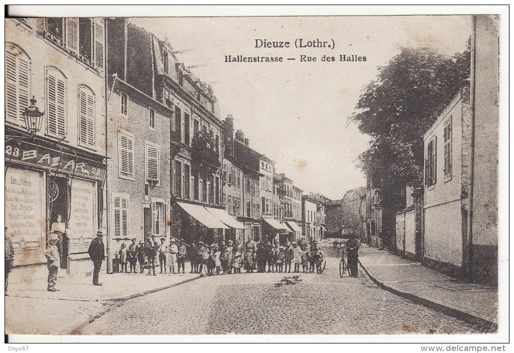 DIEUZE-DUSS (Moselle)  Hallenstrasse - Rue Des Halles-BAZAR N ° 23-COMMERCE -VOIR 2 SCANS - - Dieuze