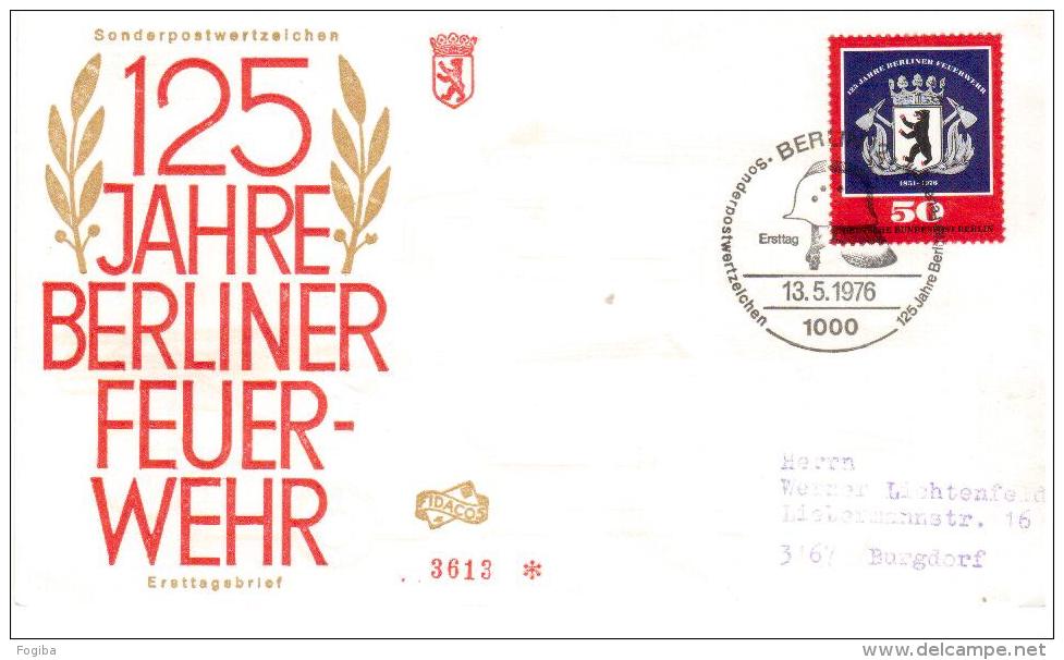 GERMANIA, GERMANY 1976 - FDC 125 ANNI POMPIERI BERLINO - Pompieri