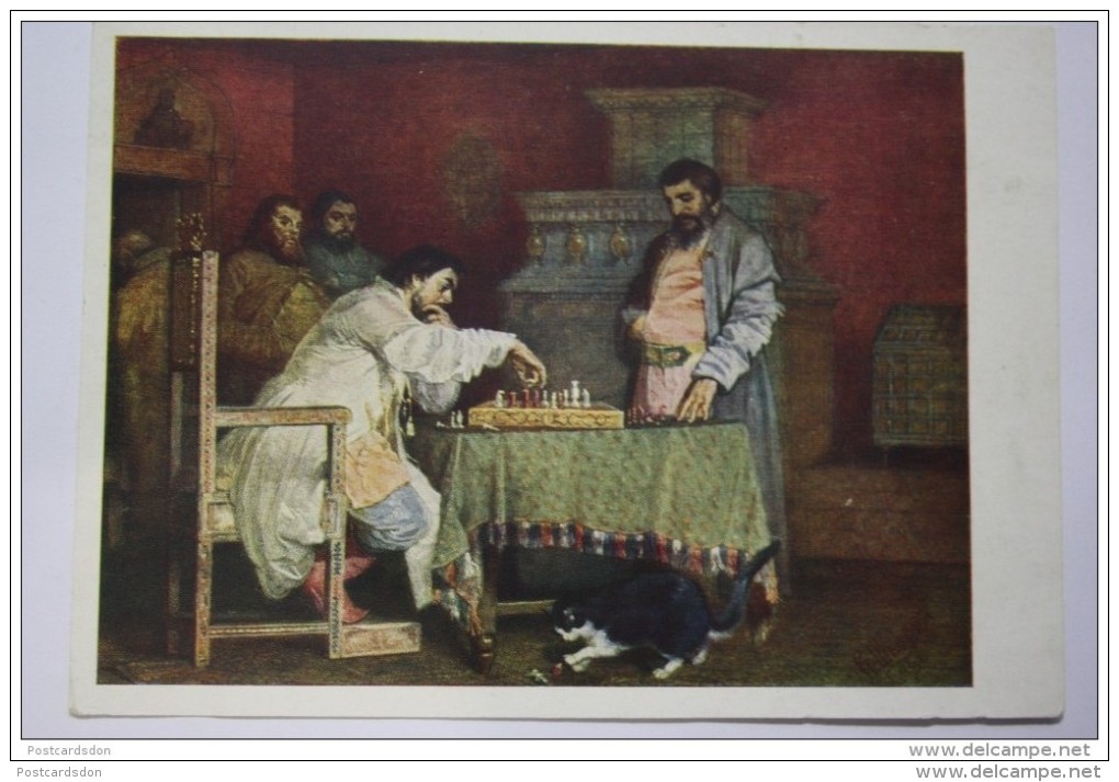 SHVARZ "CHESS GAME" 1961 - OLD SOVIET POSTCARD (USSR) - Chess - Échecs - Echecs