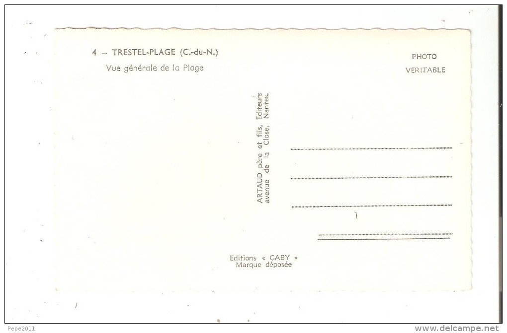 CPA : 22 - Trestel Plage : Vue Générale De La Plage : Plage - Animation -tentes -  Au Loin Bâtiments - Maisons .... - Autres & Non Classés