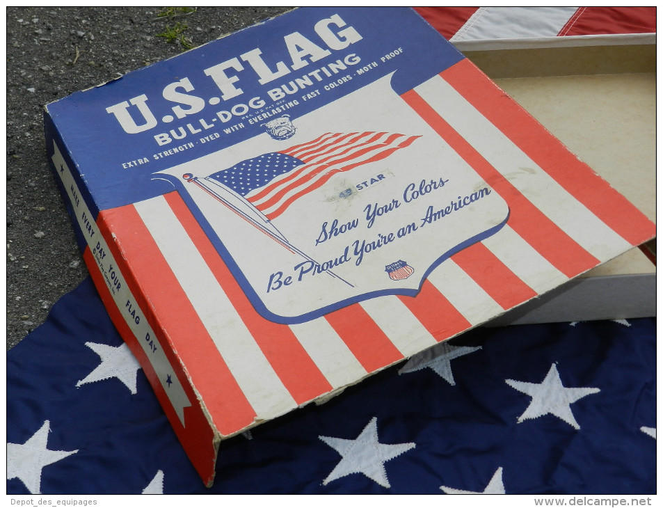 1944--2014 : SUPERBE DRAPEAU U.S.A. 48 ETOILES 39 - 45 + BOITE . ............ - 1939-45