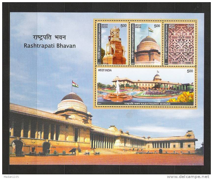 INDIA, 2011, 80th Year Of  Rashtrapati Bhavan, Miniature Sheet, MNH, (**) - Nuovi