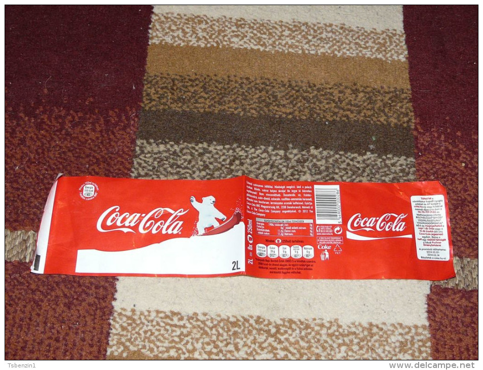 Coca Cola 2L 2 Liter Label From Hungary Snowboarding Polar Bear - Altri & Non Classificati