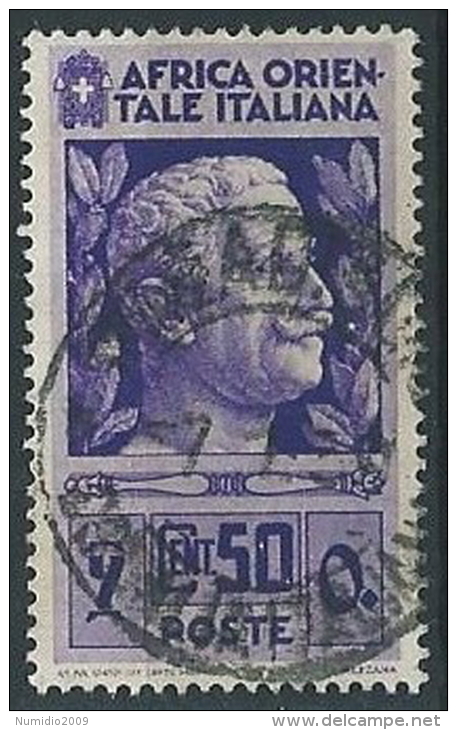 1938 AOI USATO SOGGETTI VARI 50 CENT - ED183 - Italian Eastern Africa