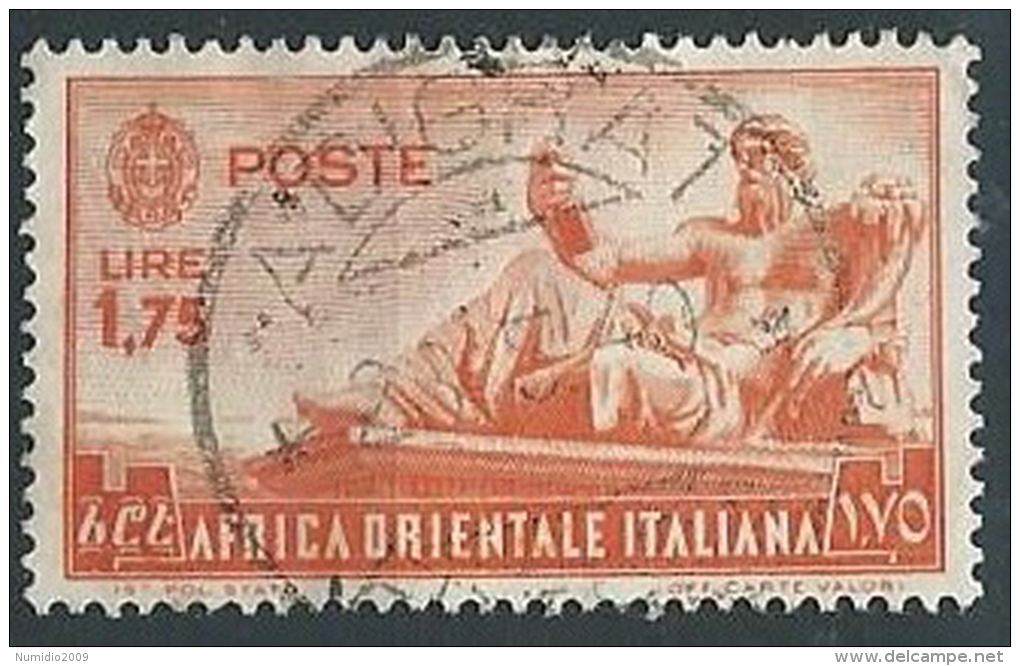 1938 AOI USATO SOGGETTI VARI 1,75 LIRE - ED184 - Italian Eastern Africa