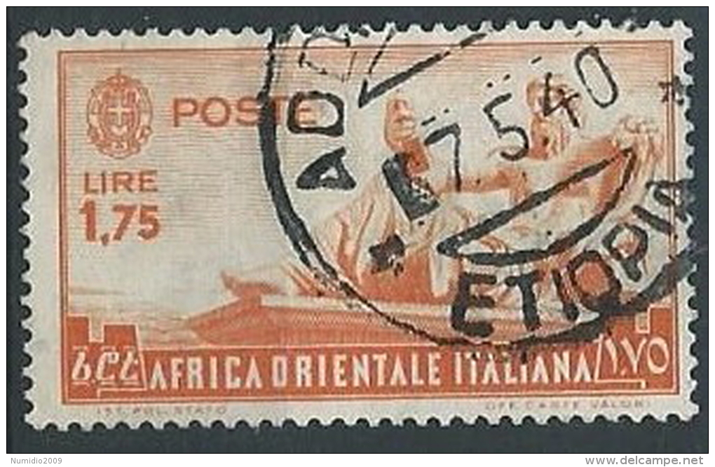 1938 AOI USATO SOGGETTI VARI 1,75 LIRE - ED184-2 - Afrique Orientale Italienne