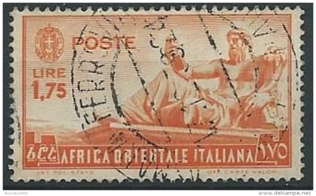 1938 AOI USATO SOGGETTI VARI 1,75 LIRE - ED184-4 - Africa Oriental Italiana