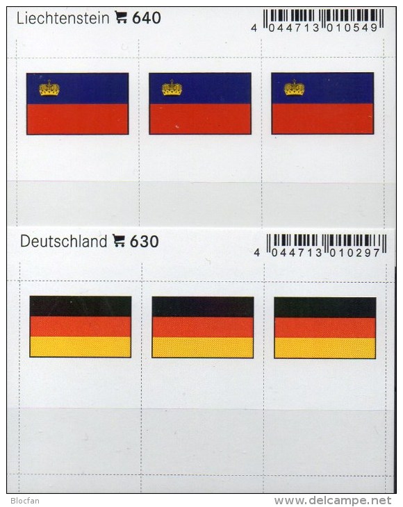 2x3 In Farbe Flaggen-Sticker FL+BRD 7€ Kennzeichnung An Alben Karten Sammlung LINDNER 630+640 Flag Liechtenstein Germany - Autographes