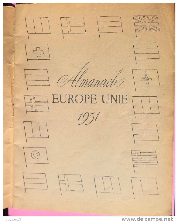 ALMANACH  ANCIEN  EUROPE  UNIE  1951 - DISCOURS De RENE PLEVEN PRESIDENT Du CONSEIL - LYON 29 Oct 1950 - Grand Format : 1941-60