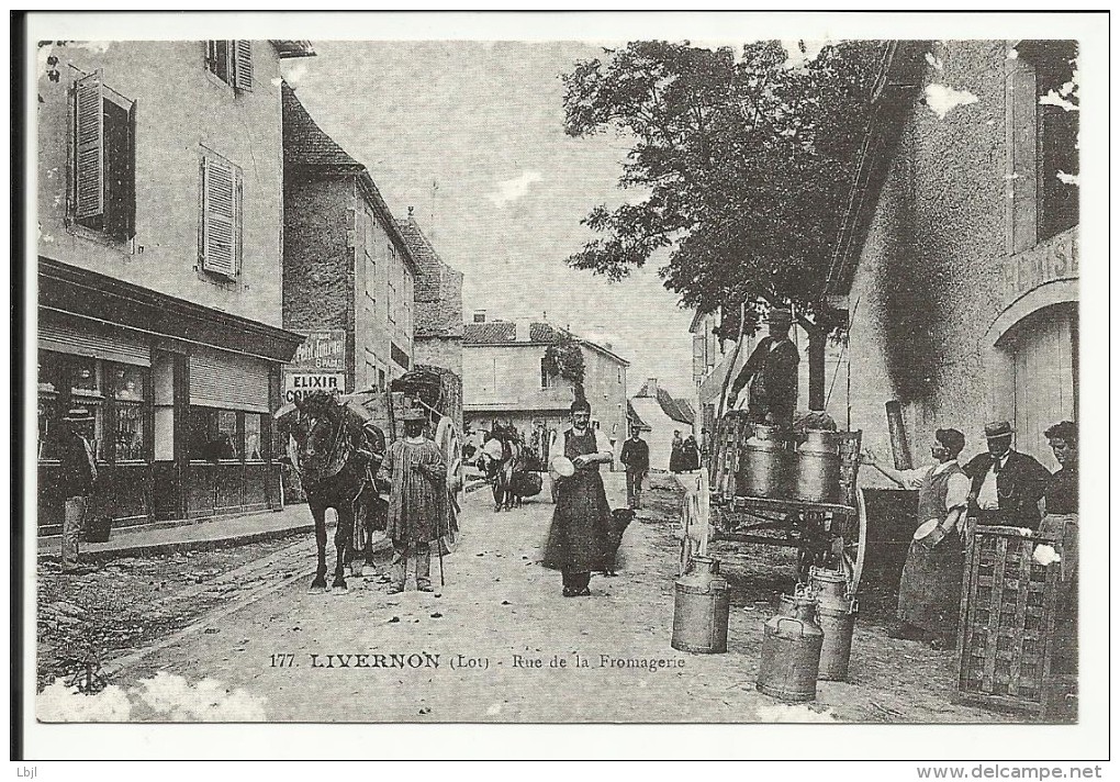 LIVERNON , Rue De La Fromagerie , Reproduction D'une CPA - Livernon