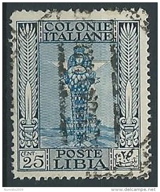 1924-29 LIBIA USATO PITTORICA 25 CENT - ED193-6 - Libya