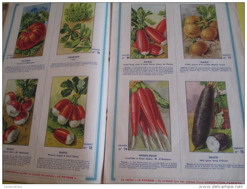 Catalogue/Guide Illustré de Semis/ Graines en sachets pour jardin " Le Paysan"/ Jules BLANC/AVIGNON/1939   CAT57