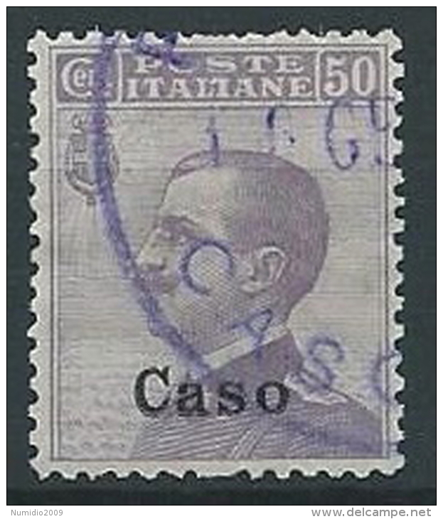 1912 EGEO CASO USATO EFFIGIE 50 CENT - ED202 - Egeo (Caso)