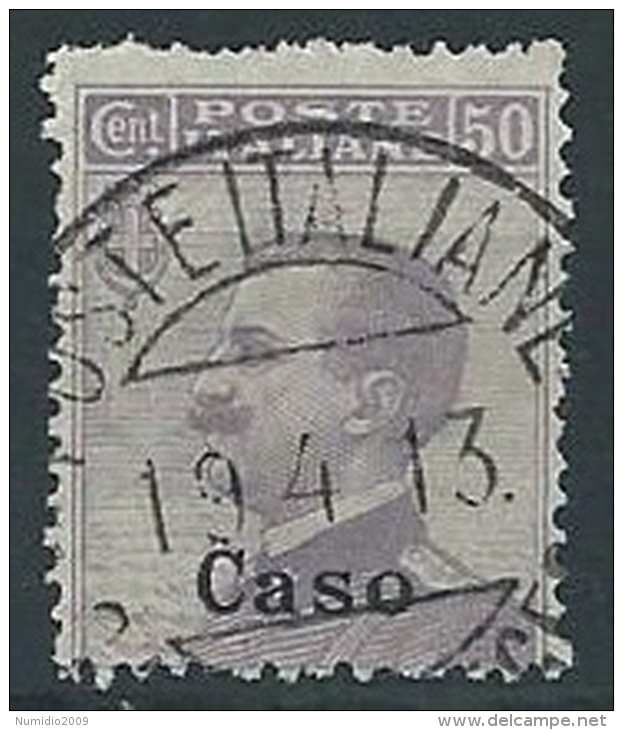 1912 EGEO CASO USATO EFFIGIE 50 CENT - ED202-2 - Egée (Caso)