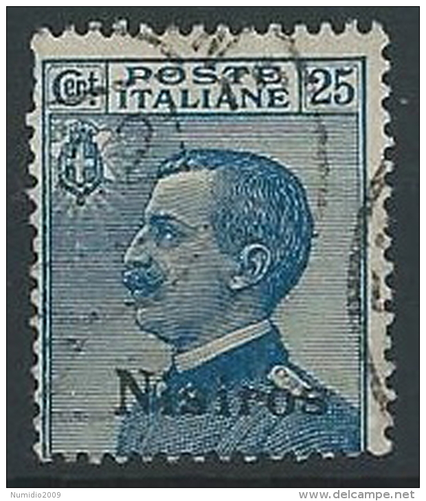1912 EGEO NISIRO USATO EFFIGIE 25 CENT - ED203 - Egeo (Nisiro)
