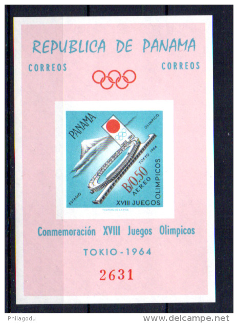 Panama 1964, Jeux Olympiques De Tokyo, Mi BK 18**  NON DENTELE  IMPERFORATE - Summer 1964: Tokyo