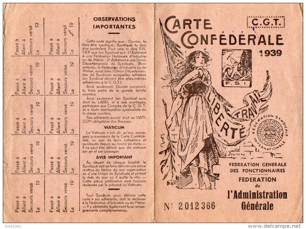 VP1031 - Carte Confédérale De La C.G.T - Syndicat De L'éducation Nationale / PANTIN - Autres & Non Classés