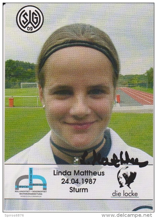 Original Women Football Autograph SG Wattenscheid 09 Team 2004 /05 LINDA MATTHEUS - Autographes