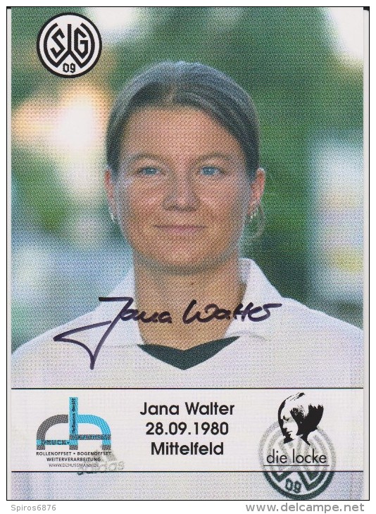 Original Women Football Autograph SG Wattenscheid 09 Team 2004 /05 JANA WALTER - Authographs