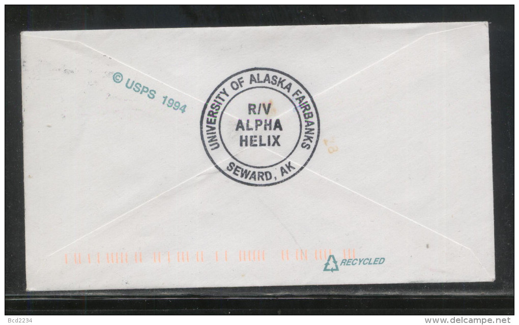 USA 1995 RESEARCH VESSEL HELIX UNIVERSITY OF ALASKA INSTITUTE OF MARINE SCIENCE COVER SIGNED Ships - Barcos Polares Y Rompehielos