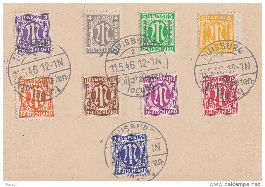 AM-Post Karte Minr.1-9 SST Duisburg 11.5.46 Philatelisten-Tagung - Sonstige & Ohne Zuordnung