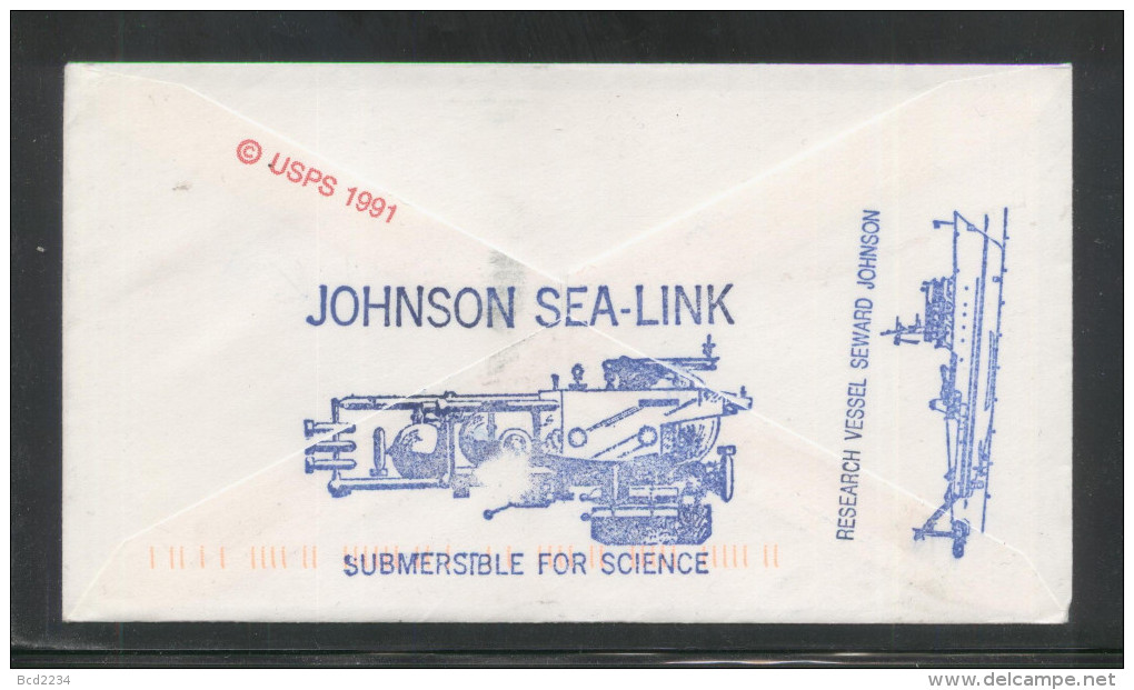USA 1995 JOHNSON SEA-LINK OCEANOGRAPHIC INSTITUTE SUBMARINE SUBMERSIBLE DIVE COVER SAN SALVADOR GALAPAGOS Ships - Duikboten