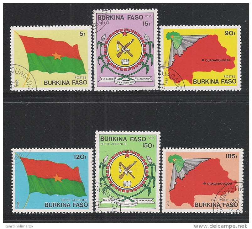 BURKINA FASO - 1985 - 6 Valori Obliterati Dedicati Ai SIMBOLI NAZIONALISTI - In Ottime Condizioni. - Burkina Faso (1984-...)