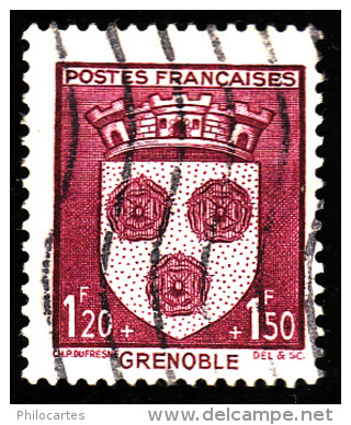 France  1942  -  Y&T 557  - Armoiries Grenoble  -  Oblitéré - Cote 4.20e - Neufs