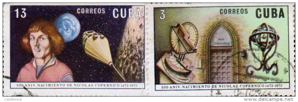 G)1973 CARIBE, NICOLAUS COPERNICOUS-MOON-SATELLITE-SOLAR SYSTEM, COPERNICOUS 500TH BIRTH ANIVVERSARY, CTO SET OF 2, MNH - Nuevos